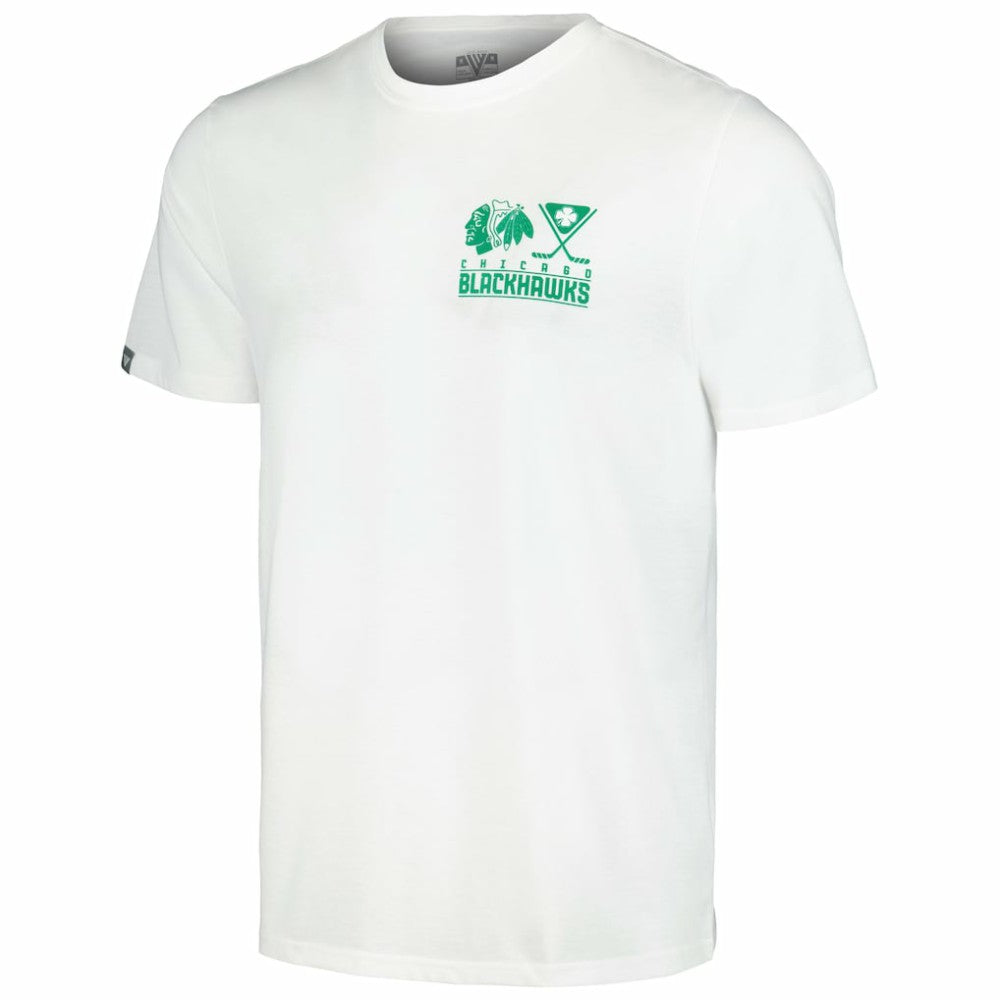 NHL Chicago Blackhawks Levelwear St. Patrick's Day Richmond T-Shirt - White