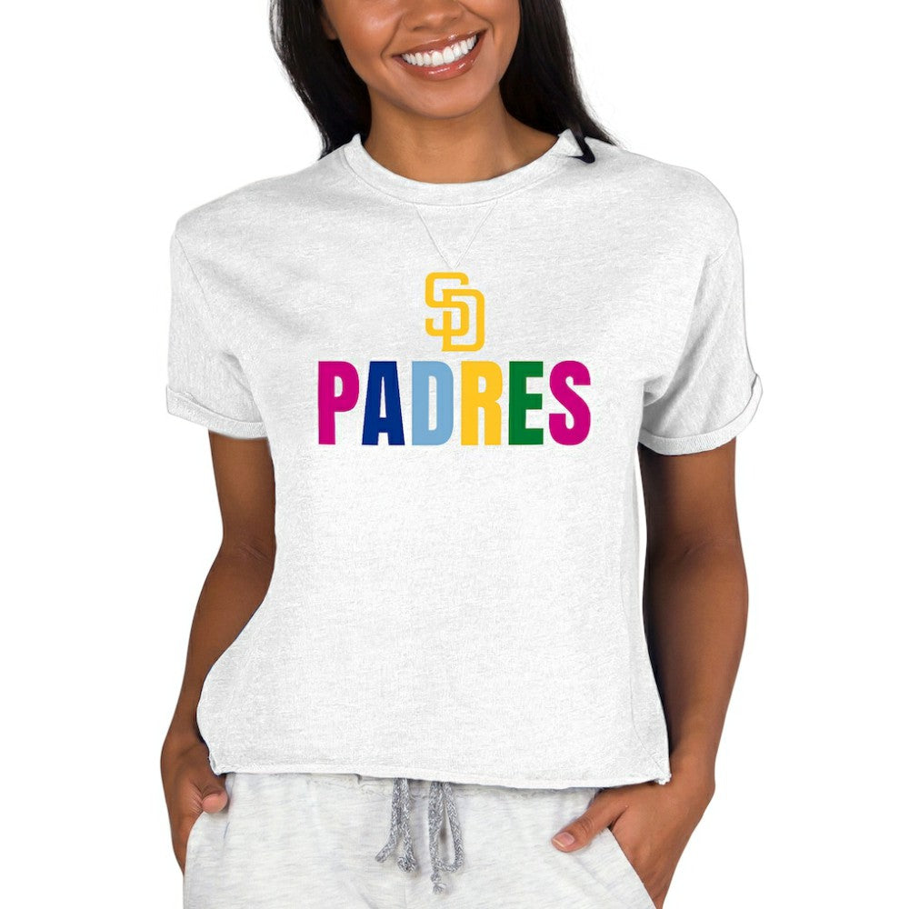 San Diego Padres Concepts Sport Women's Mainstream Terry Sweatshirt - Oatmeal Sweatshirts