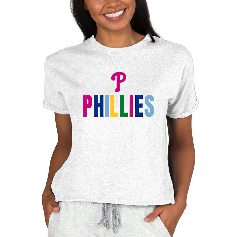 Philadelphia Phillies Concepts Sport Women's Mainstream Terry Sweatshirt - Oatmeal Sweatshirts