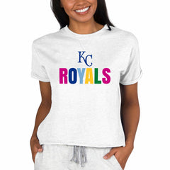 Kansas City Royals Concepts Sport Women's Mainstream Terry Sweatshirt - Oatmeal Sweatshirts