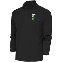 NHL St. Louis Blues Antigua Shamrock Tribute Quarter-Zip Pullover Top - Charcoal