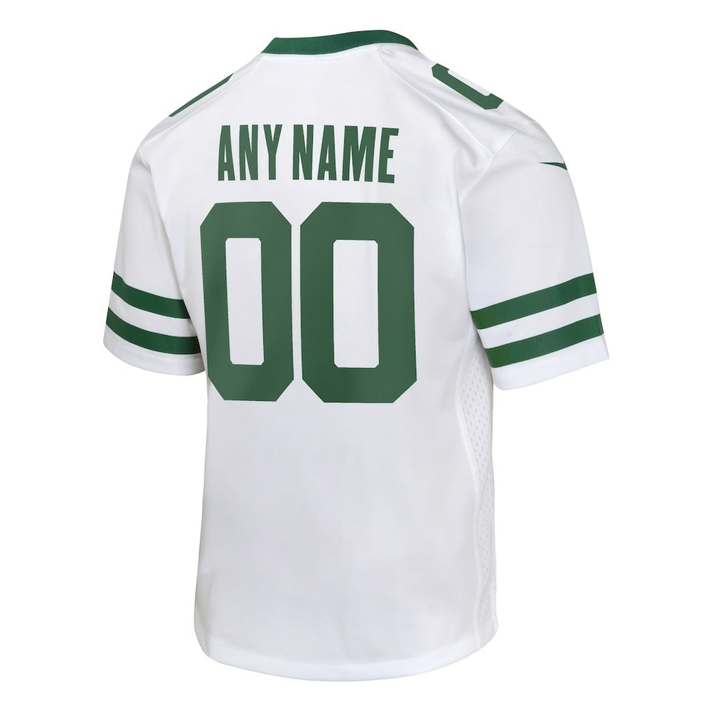 New York Jets Youth Custom Game Jersey Legacy White