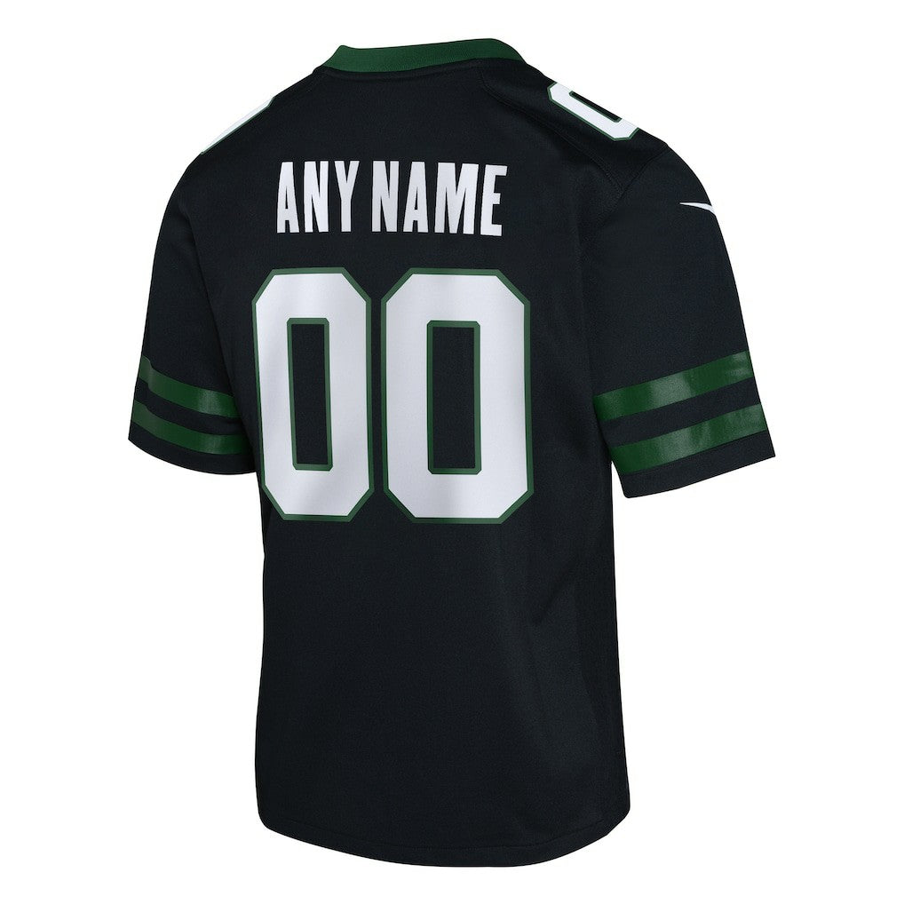 New York Jets Youth Alternate Custom Game Jersey Black