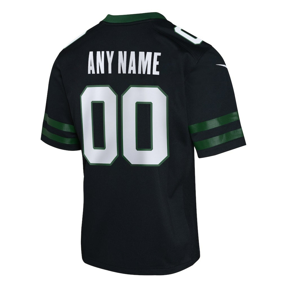 New York Jets Youth Alternate Custom Game Jersey Black