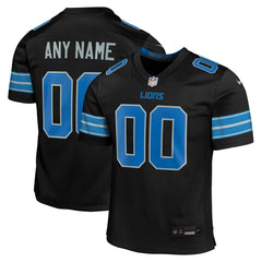 Detroit Lions Youth Alternate Custom Game Jersey Black
