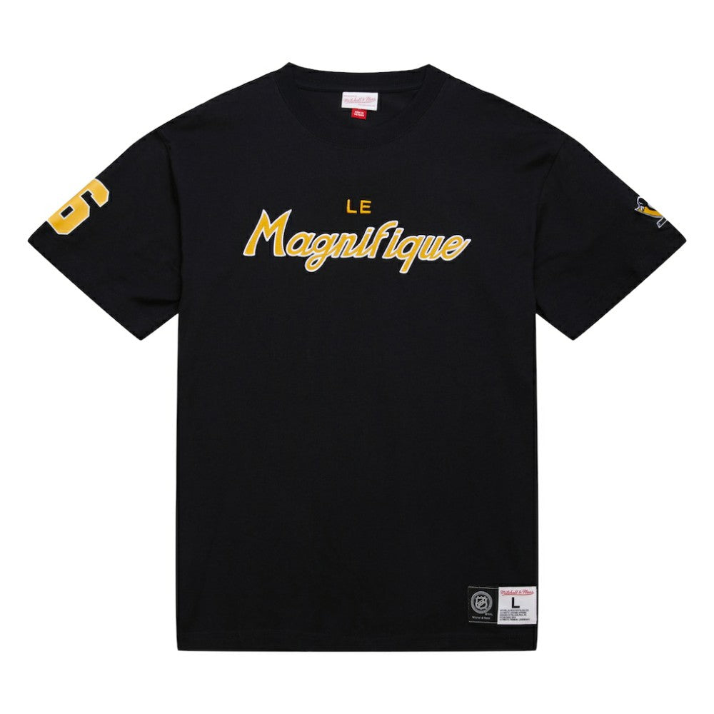 NHL Mario Lemieux Pittsburgh Penguins Mitchell & Ness Premium Nickname Vintage Logo T-Shirt - Black
