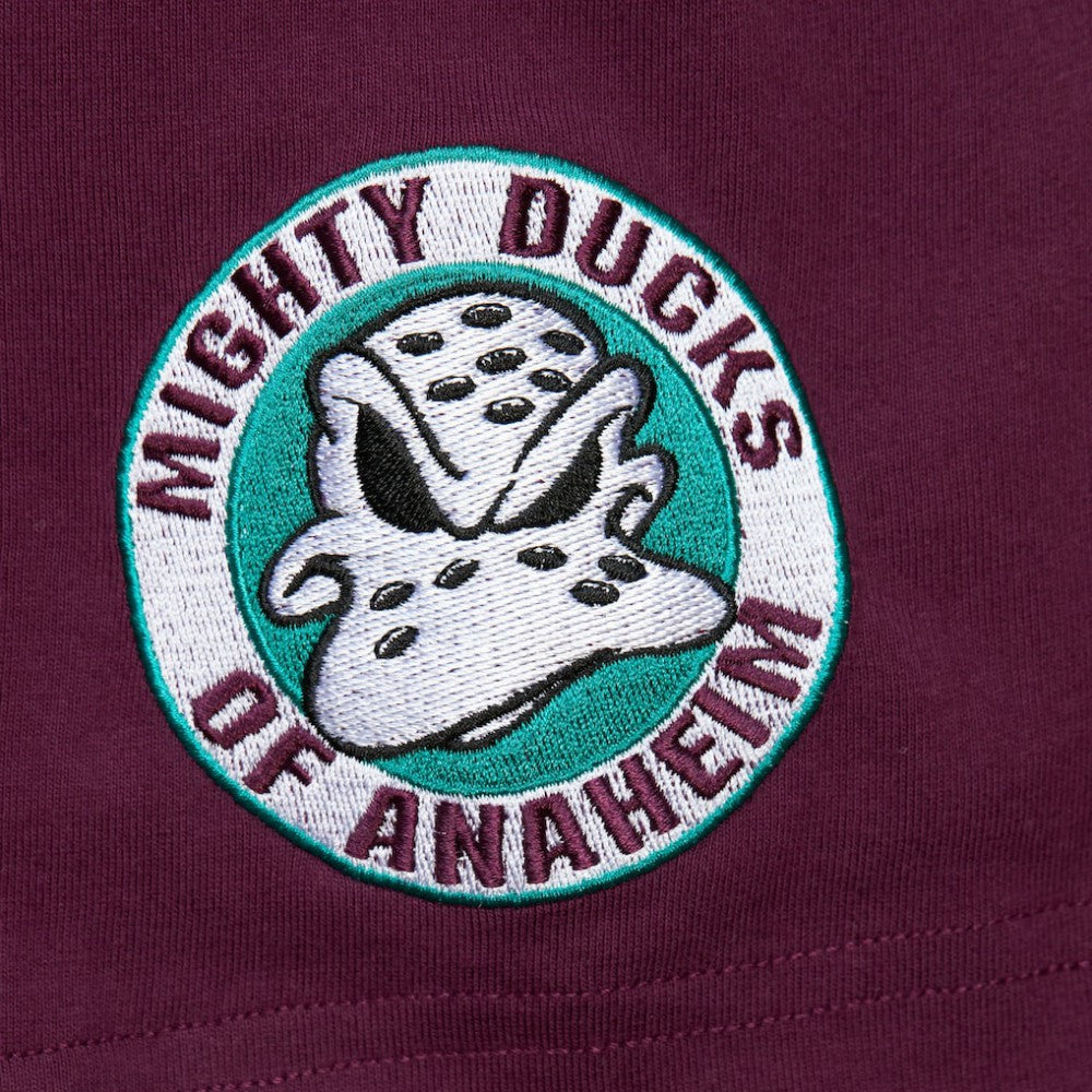 NHL Teemu Selanne Anaheim Ducks Mitchell & Ness Premium Nickname Vintage Logo T-Shirt - Purple
