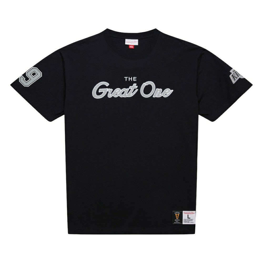 NHL Wayne Gretzky Los Angeles Kings Mitchell & Ness Premium Nickname Vintage Logo T-Shirt - Black