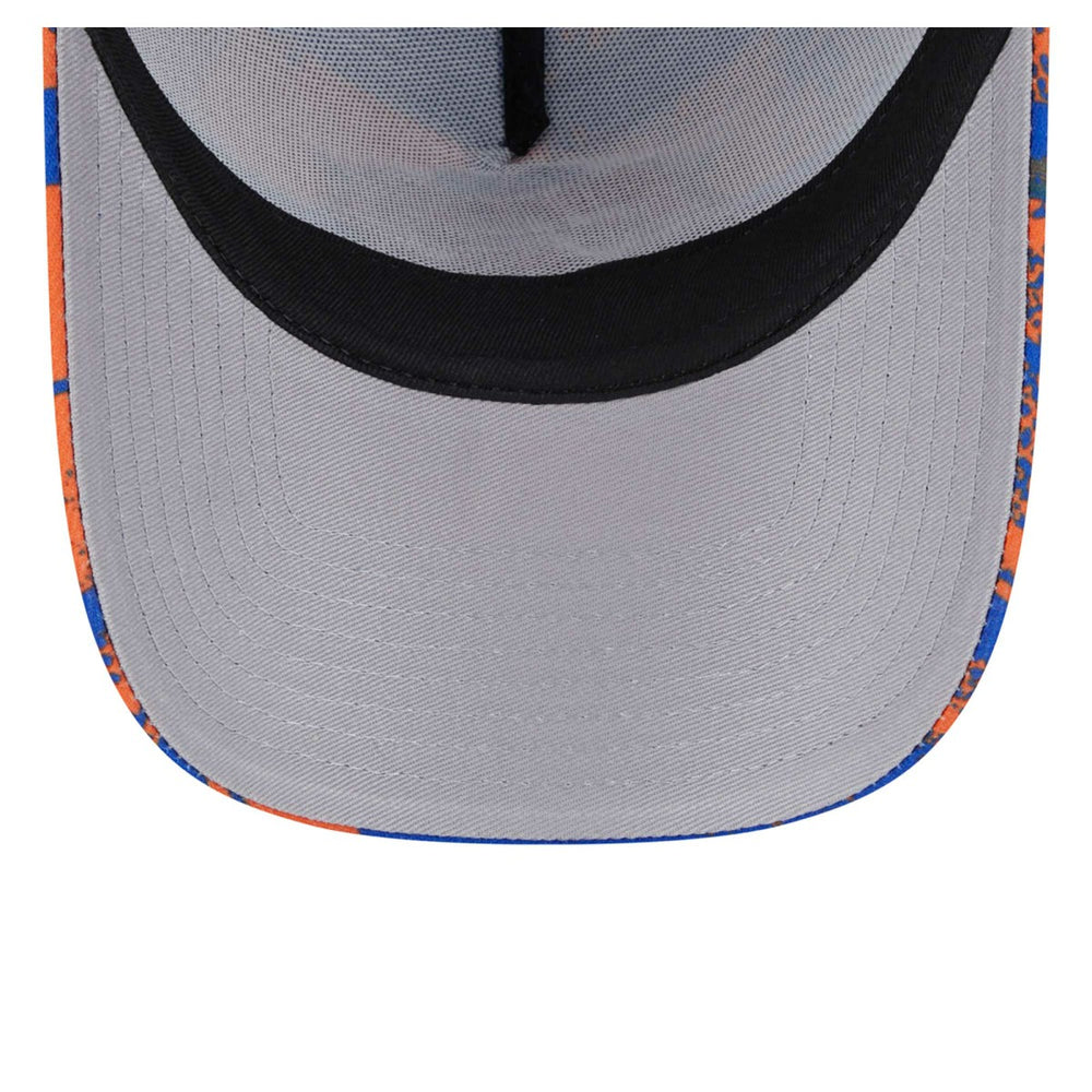 New York Knicks Tip Off A-Frame Trucker 9FORTY Adjustable Hat Blue/Orange