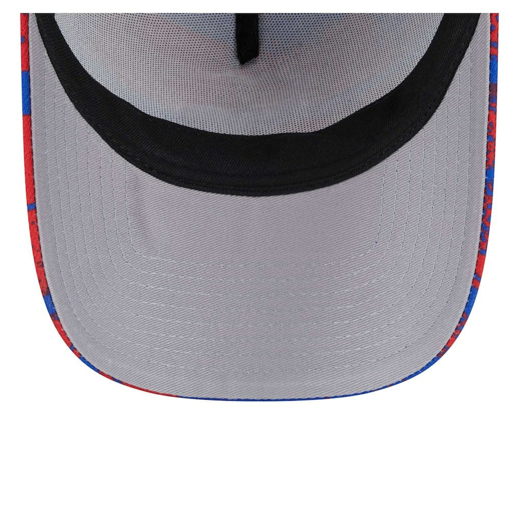 Philadelphia 76ers Tip Off A-Frame Trucker 9FORTY Adjustable Hat Royal/Red