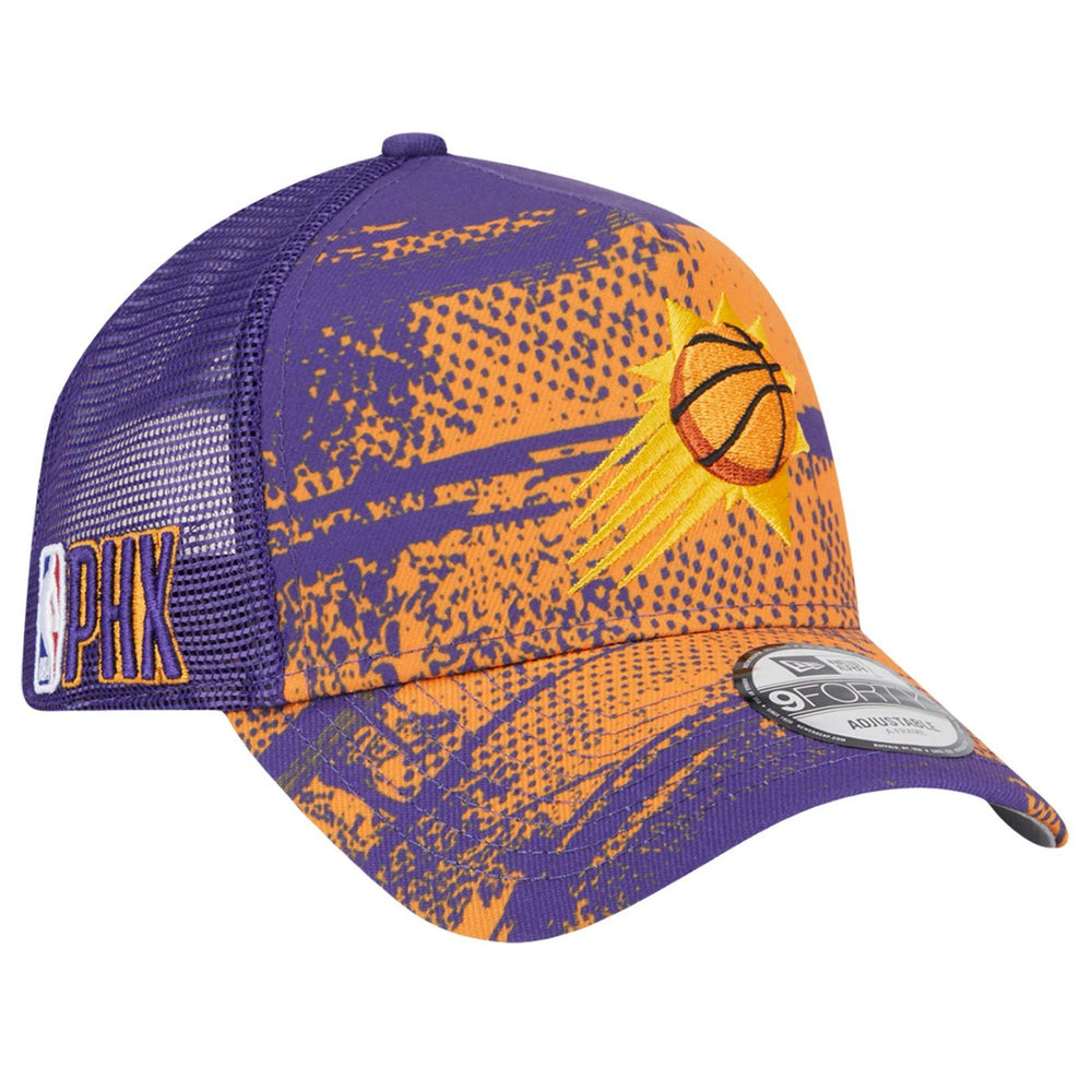 Phoenix Suns Tip Off A-Frame Trucker 9FORTY Adjustable Hat Purple/Orange