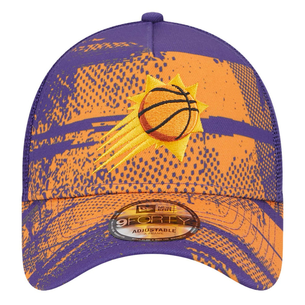 Phoenix Suns Tip Off A-Frame Trucker 9FORTY Adjustable Hat Purple/Orange