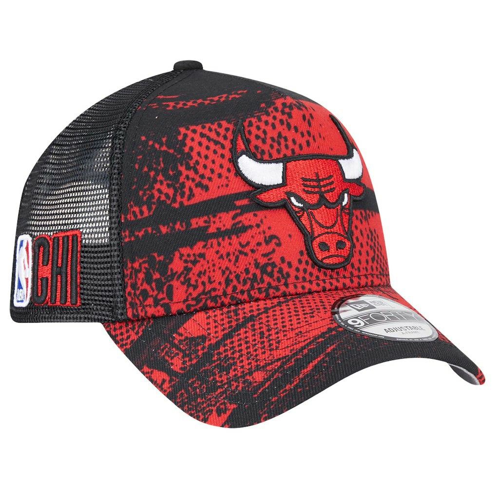 Chicago Bulls Tip Off A-Frame Trucker 9FORTY Adjustable Hat Black/Red