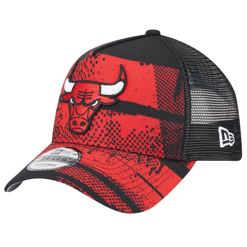 Chicago Bulls Tip Off A-Frame Trucker 9FORTY Adjustable Hat Black/Red