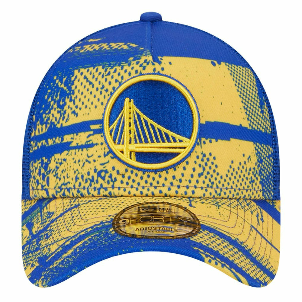 Golden State Warriors Tip Off A-Frame Trucker 9FORTY Adjustable Hat Royal/Gold