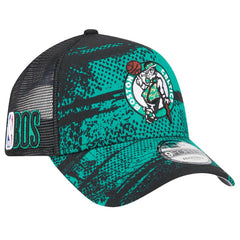 Boston Celtics Tip Off A-Frame Trucker 9FORTY Adjustable Hat Black/Kelly Green