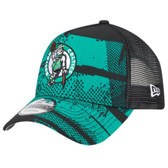 Boston Celtics Tip Off A-Frame Trucker 9FORTY Adjustable Hat Black/Kelly Green