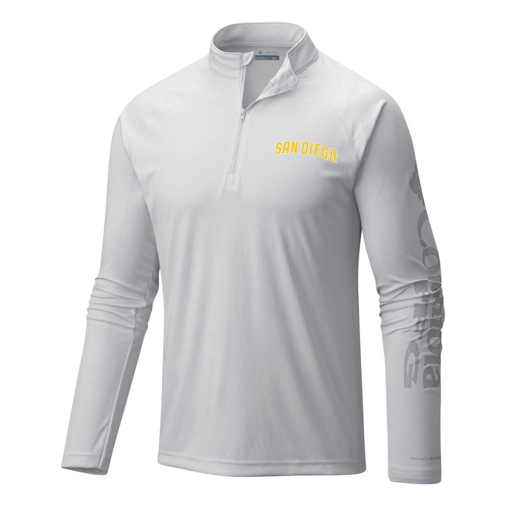 San Diego Padres Columbia Terminal Tackle Omni-Shade Raglan Quarter-Zip Pullover Top - White Pullover