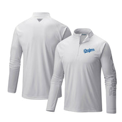 Los Angeles Dodgers Columbia Terminal Tackle Omni-Shade Raglan Quarter-Zip Pullover Top - White Pullover