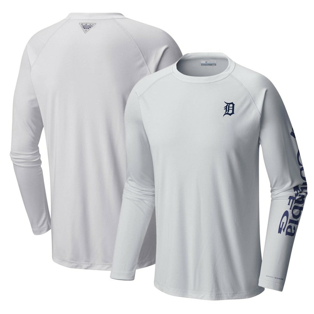 Detroit Tigers Columbia Terminal Tackle Long Sleeve T-Shirt - White T-shirts