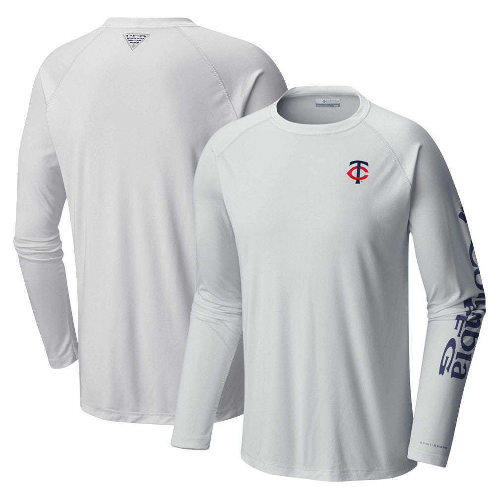 Minnesota Twins Columbia Terminal Tackle Long Sleeve T-Shirt - White T-shirts