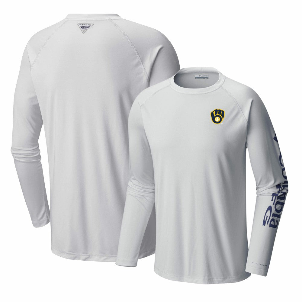 Milwaukee Brewers Columbia Terminal Tackle Long Sleeve T-Shirt - White T-shirts