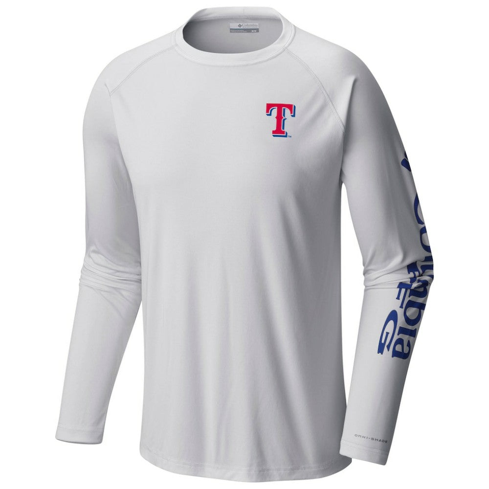 Texas Rangers Columbia Terminal Tackle Long Sleeve T-Shirt - White T-shirts