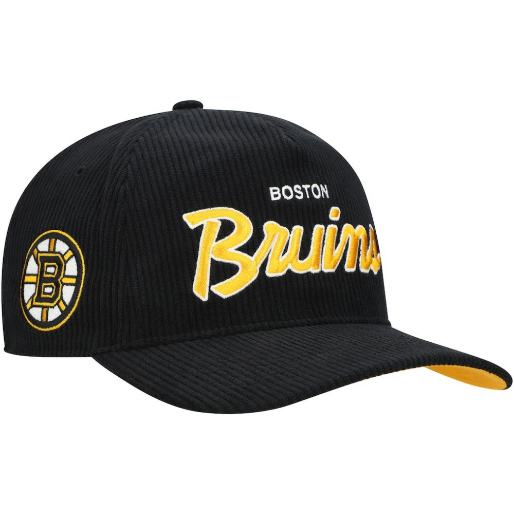 NHL Boston Bruins '47 Crosstown Corduroy Hitch Adjustable Hat - Black
