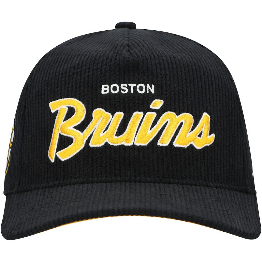 NHL Boston Bruins '47 Crosstown Corduroy Hitch Adjustable Hat - Black