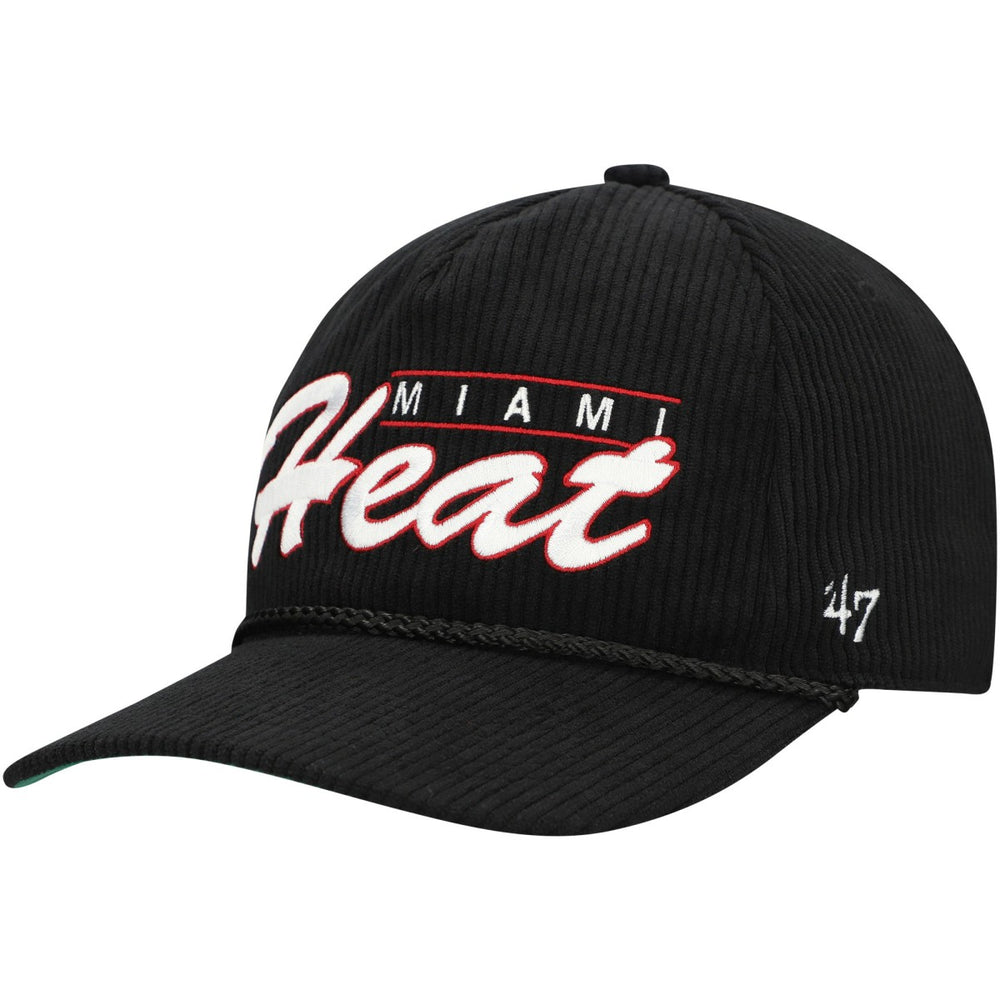 Miami Heat '47 Double Header Sidepatch Cord Hitch Adjustable Hat Black