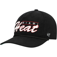 Miami Heat '47 Double Header Sidepatch Cord Hitch Adjustable Hat Black