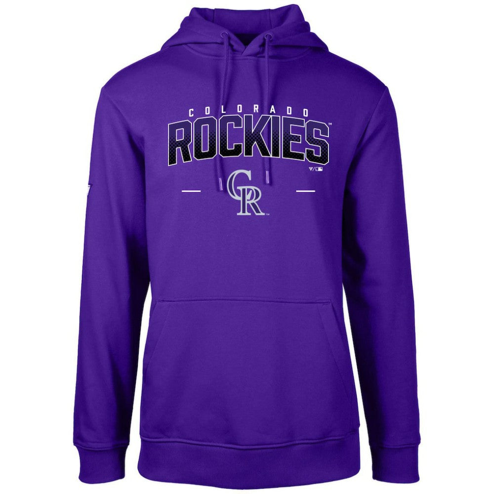 Colorado Rockies Levelwear Podium Doubleheader Pullover Hoodie - Purple Hoodies