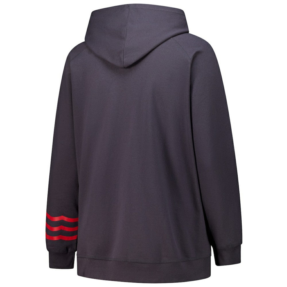 NHL Detroit Red Wings Fanatics Women's Plus Size Lightweight Fleece Raglan Pullover Hoodie - Charcoal
