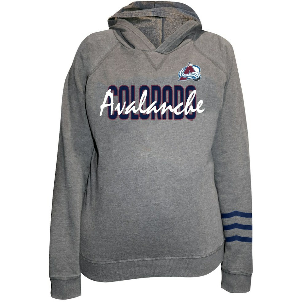 NHL Colorado Avalanche Fanatics Women's Plus Size Lightweight Fleece Raglan Pullover Hoodie - Heather Gray