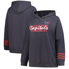 NHL Washington Capitals Fanatics Women's Plus Size Lightweight Fleece Raglan Pullover Hoodie - Charcoal