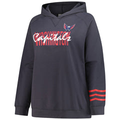 NHL Washington Capitals Fanatics Women's Plus Size Lightweight Fleece Raglan Pullover Hoodie - Charcoal