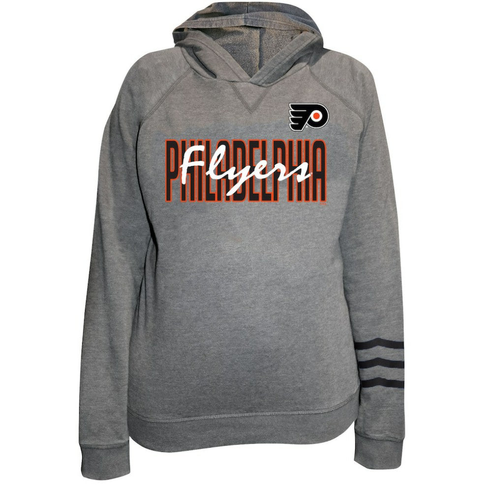 NHL Philadelphia Flyers Fanatics Women's Plus Size Lightweight Fleece Raglan Pullover Hoodie - Heather Gray