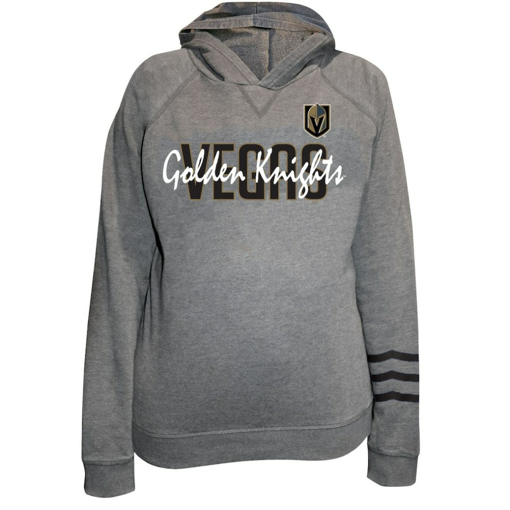NHL Vegas Golden Knights Fanatics Women's Plus Size Lightweight Fleece Raglan Pullover Hoodie - Heather Gray