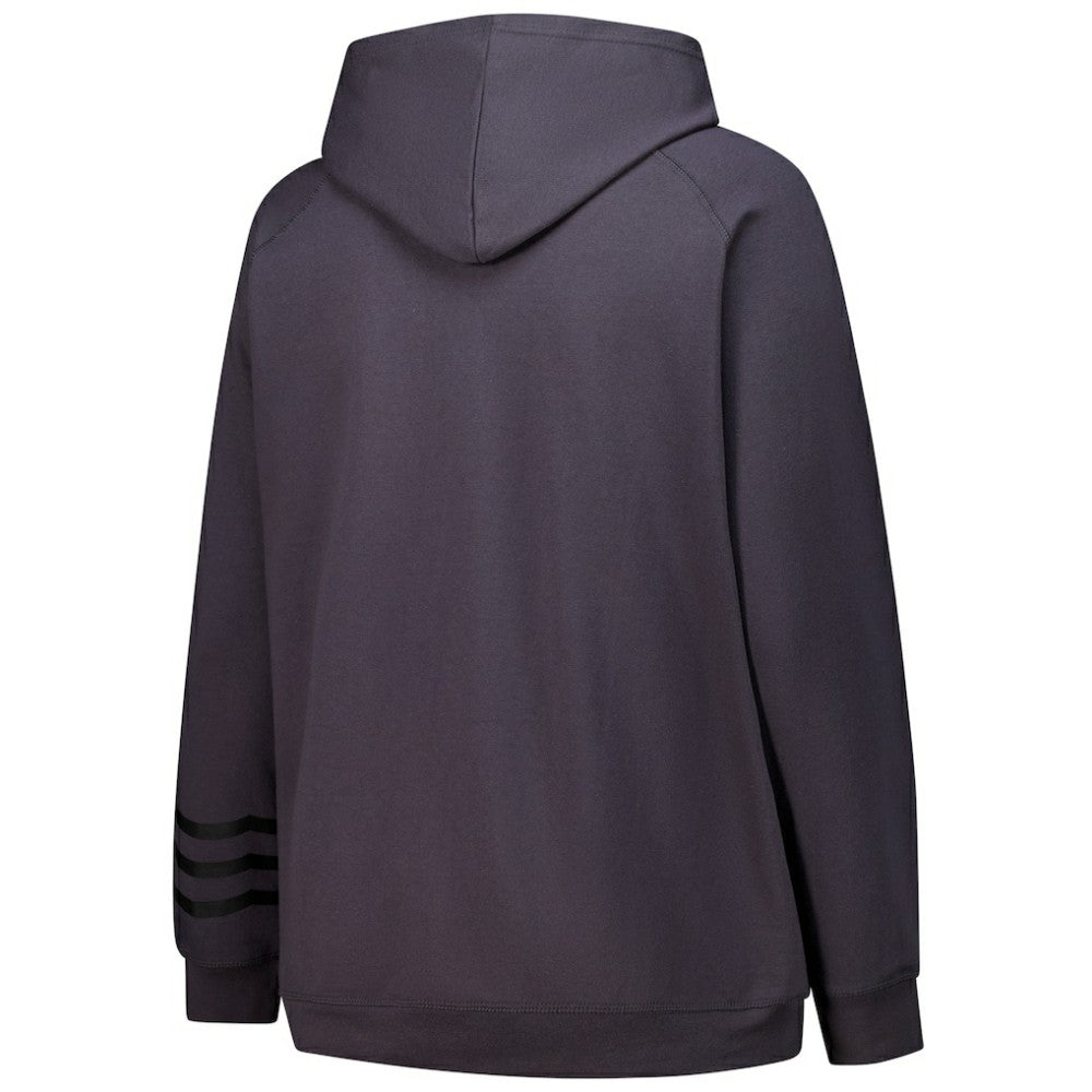 NHL Pittsburgh Penguins Fanatics Women's Plus Size Lightweight Fleece Raglan Pullover Hoodie - Charcoal