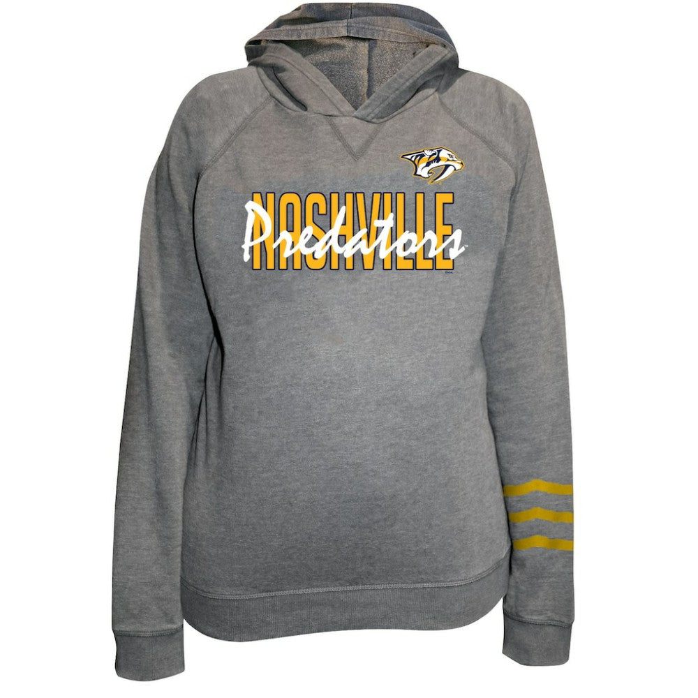 NHL Nashville Predators Fanatics Women's Plus Size Lightweight Fleece Raglan Pullover Hoodie - Heather Gray