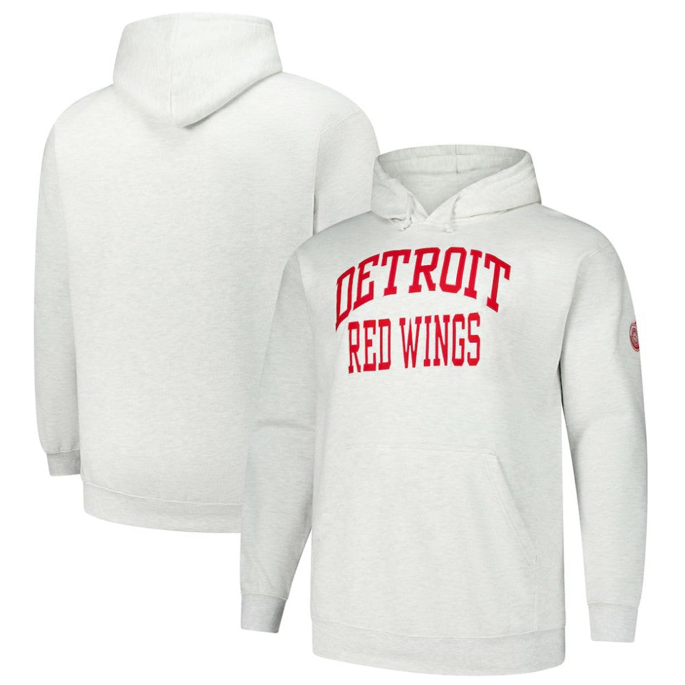 NHL Detroit Red Wings Fanatics Big & Tall Fleece Pullover Hoodie - Heather Gray