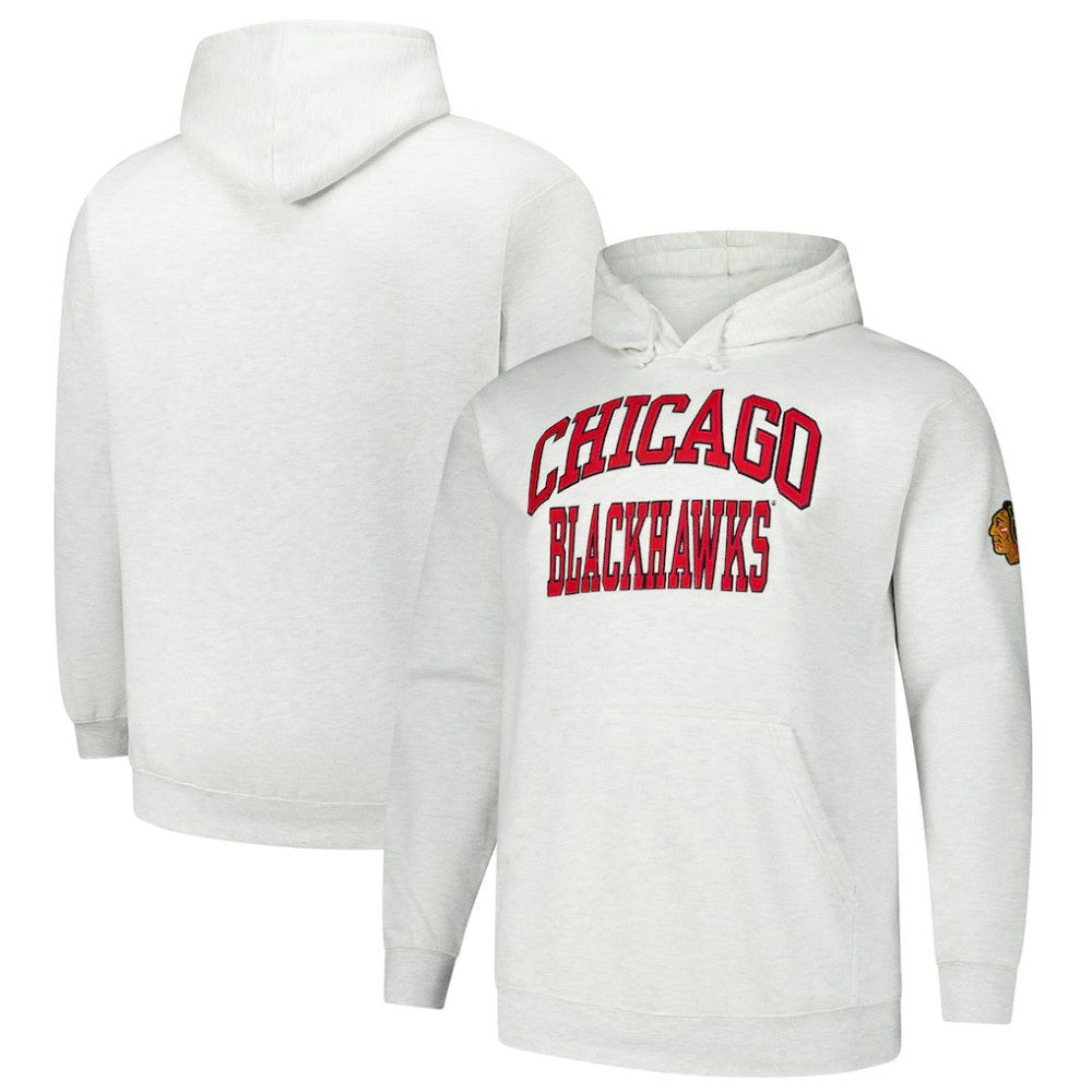 NHL Chicago Blackhawks Fanatics Big & Tall Fleece Pullover Hoodie - Heather Gray