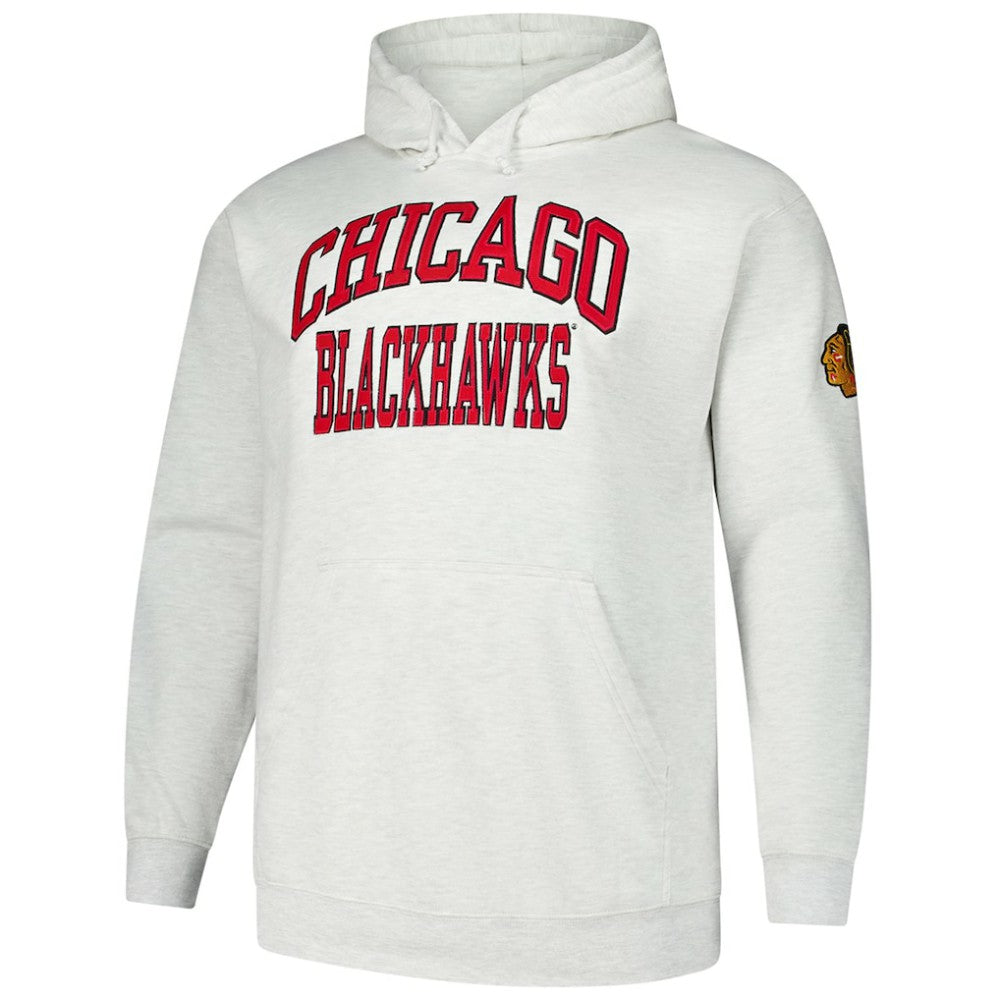 NHL Chicago Blackhawks Fanatics Big & Tall Fleece Pullover Hoodie - Heather Gray