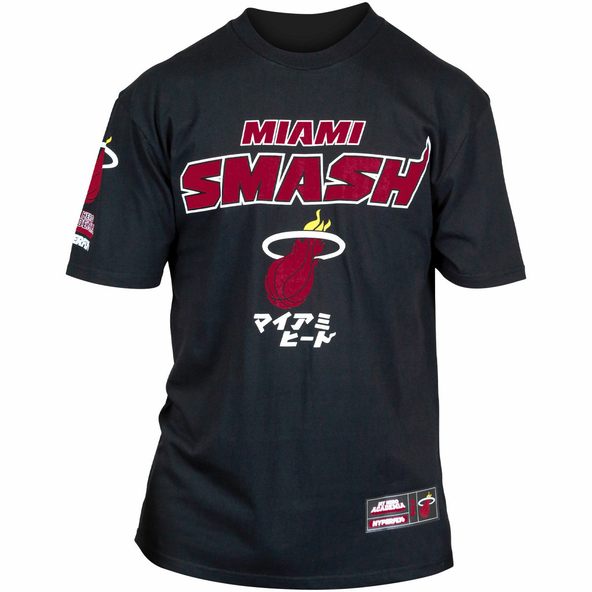 Miami Heat Hyperfly Unisex NBA x My Hero Academia All Might Smash T-Shirt Black
