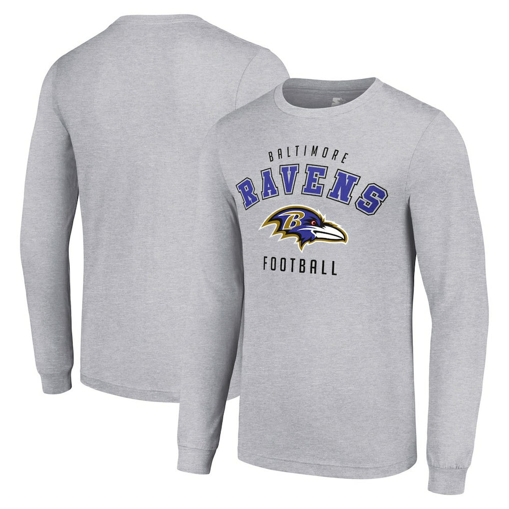 Baltimore Ravens Starter Long Sleeve T-Shirt Heather Gray