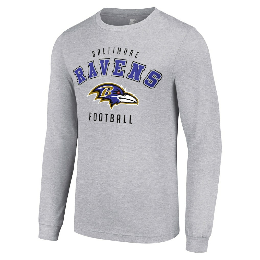 Baltimore Ravens Starter Long Sleeve T-Shirt Heather Gray