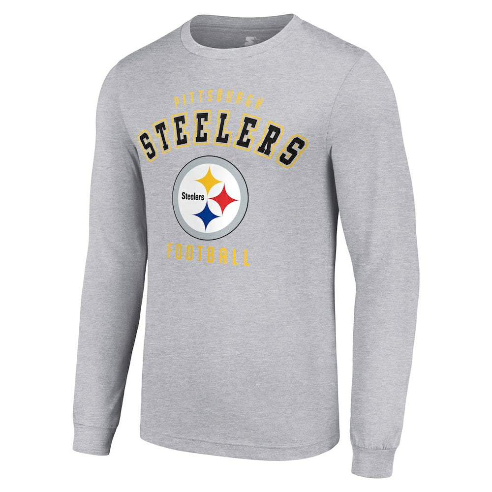 Pittsburgh Steelers Starter Long Sleeve T-Shirt Heather Gray