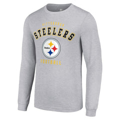 Pittsburgh Steelers Starter Long Sleeve T-Shirt Heather Gray