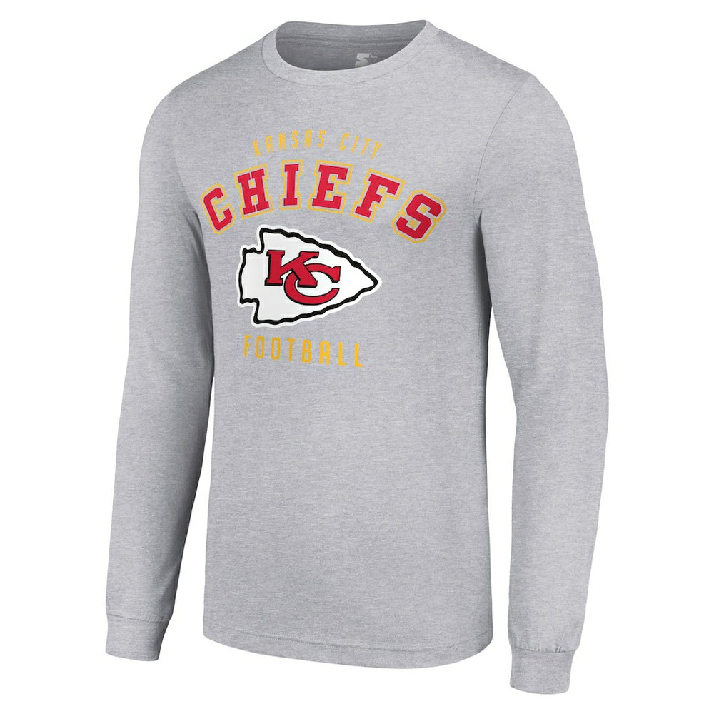 Kansas City Chiefs Starter Long Sleeve T-Shirt Heather Gray