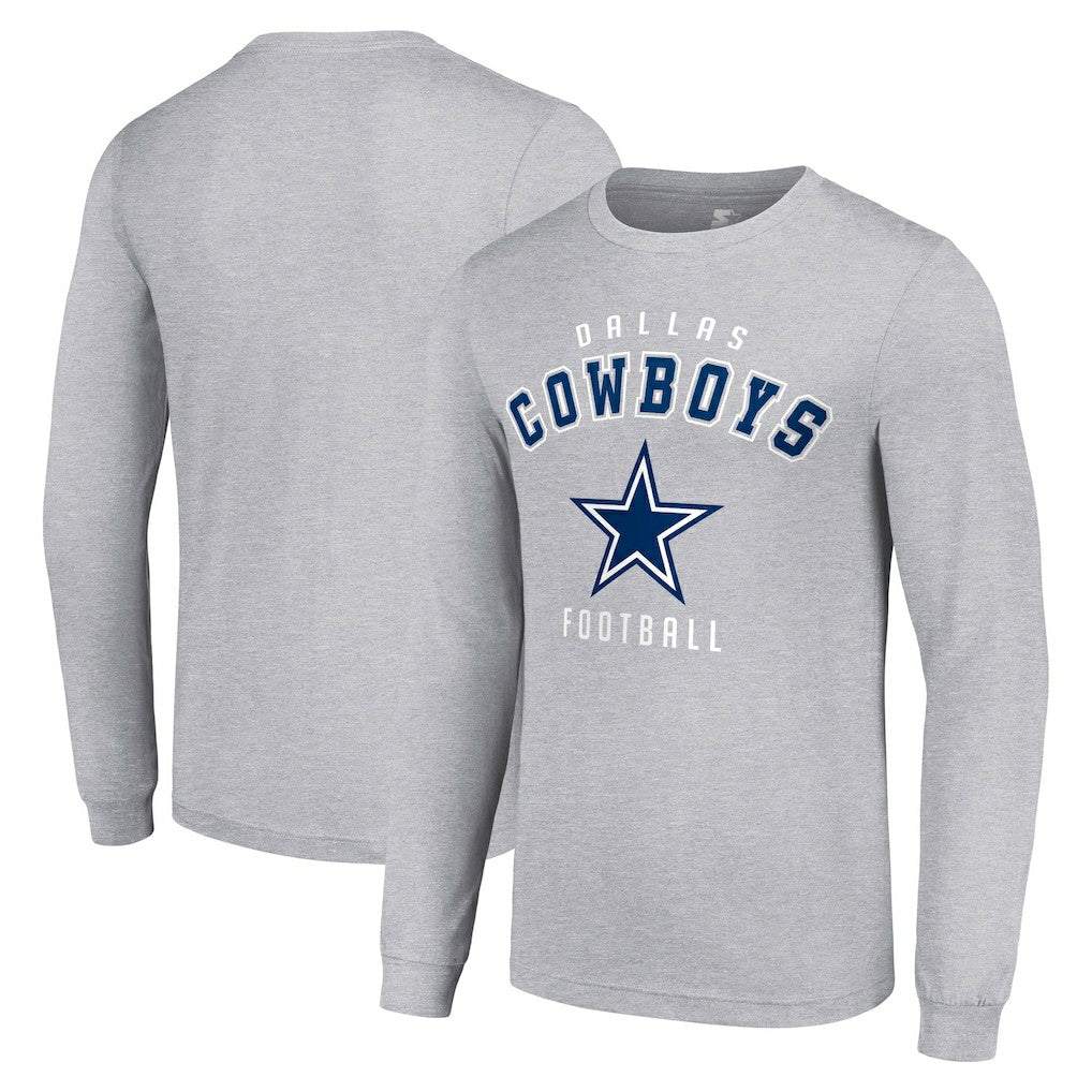 Dallas Cowboys Starter Long Sleeve T-Shirt Heather Gray